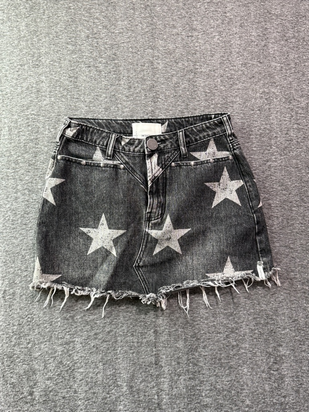 OneTeaspoon‎ Black Star Print Camden Mini Skirt Size 24